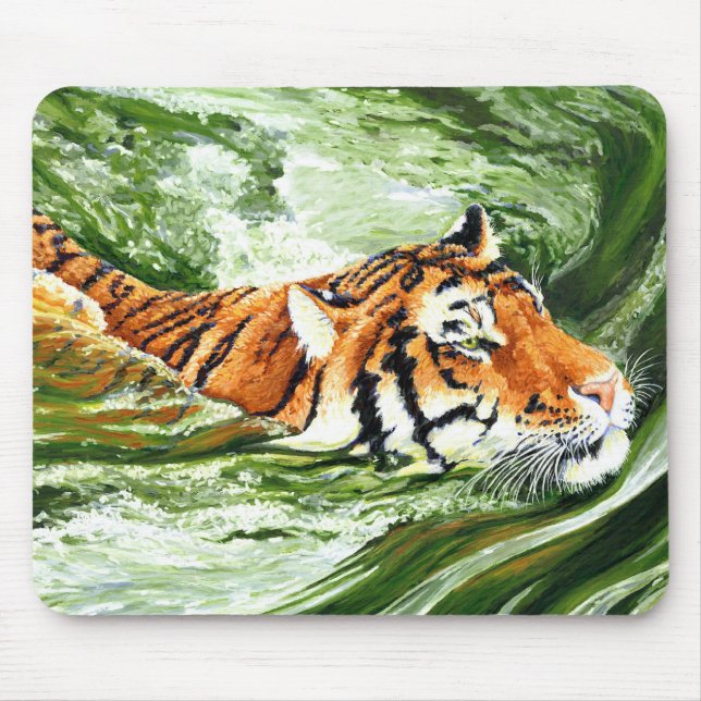 Mousepad Tapete do rato do tigre da natação (Frente)