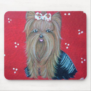 Mousepad Tapete do rato do vermelho de Yorkie