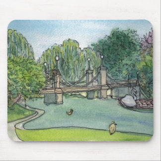 Mousepad Tapete do rato dos barcos da cisne do jardim
