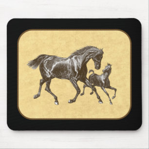 Mousepad Tapete do rato dos cavalos do traquinagem do verão