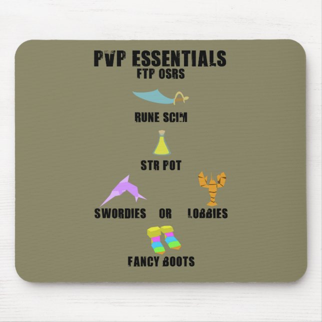 Mousepad Tapete do rato dos fundamentos de Runescape PVP (Frente)