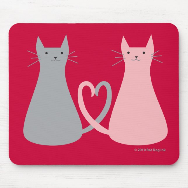 Mousepad Tapete do rato dos gatos do amor (Frente)