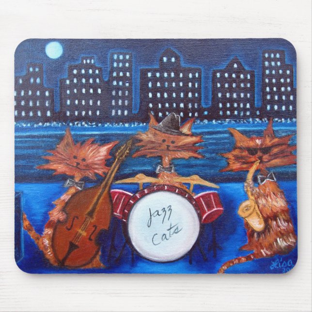 Mousepad Tapete do rato dos gatos do jazz (Frente)