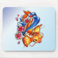 Tapete do rato dos peixes de Koi do vôo