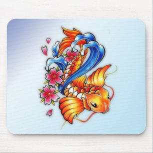 Mousepad Tapete do rato dos peixes de Koi do vôo