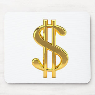 Mousepad Tapete do rato Dourado do sinal de dólar