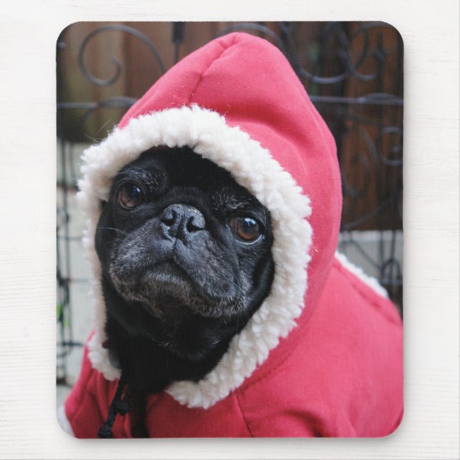 Mousepad Tapete do rato engraçado do Pug (Frente)