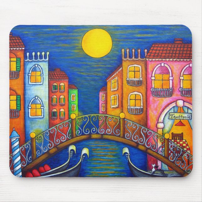 Mousepad Tapete do rato enluarada de Veneza (Frente)