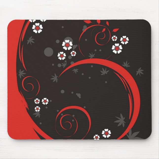 Mousepad Tapete do rato escuro da flor (Frente)