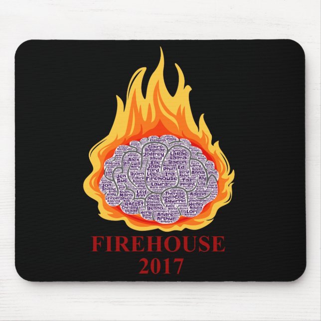 Mousepad Tapete do rato flamejante do cérebro (Frente)