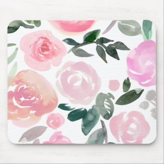 MOUSEPAD TAPETE DO RATO FLORAL DOS ROSAS DA AGUARELA