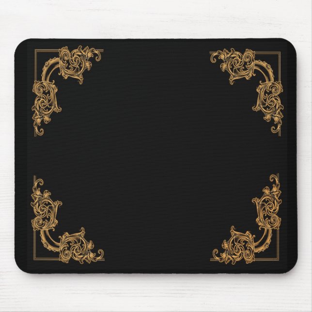 Mousepad Tapete do rato floral ornamentado da cor damasco (Frente)