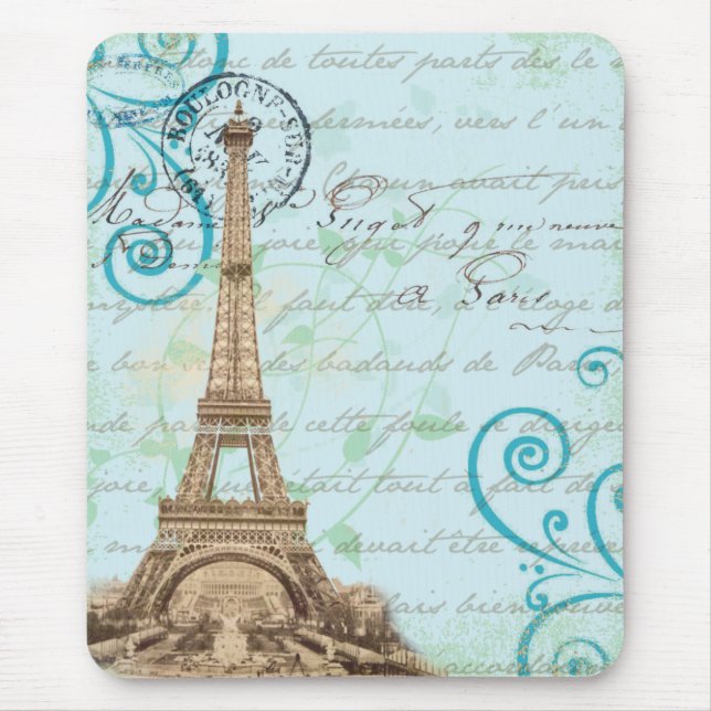 Mousepad Tapete do rato francês do Aqua da escrita do (Frente)