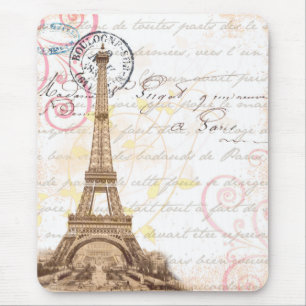 Mousepad Tapete do rato francês do rosa da escrita do