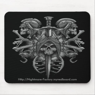 Mousepad Tapete do rato gótico dos crânios do guerreiro
