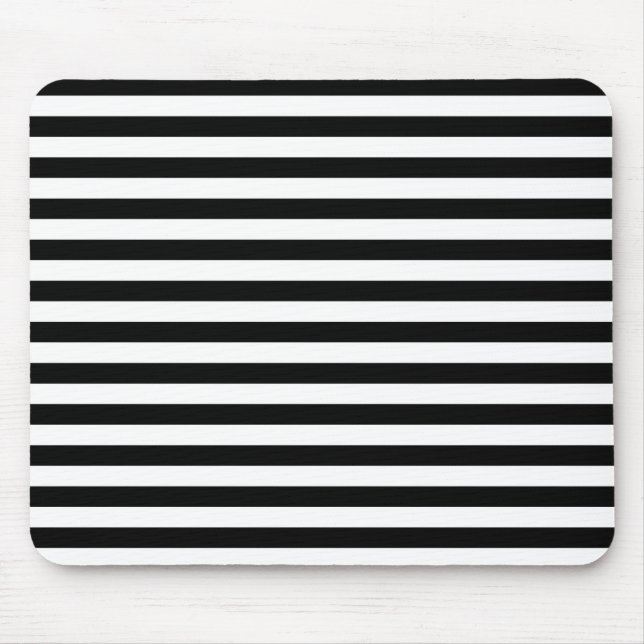 Mousepad Tapete do rato listrado preto & branco (Frente)