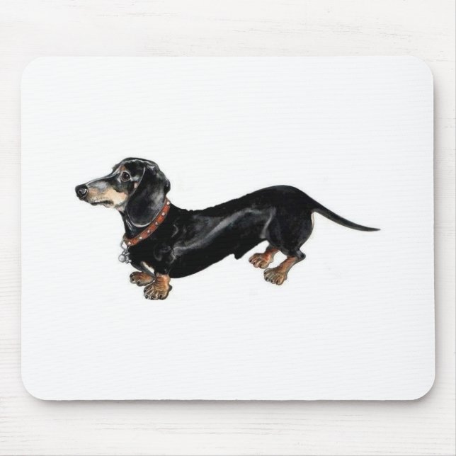 Mousepad tapete do rato longo do cão do dachshund (Frente)