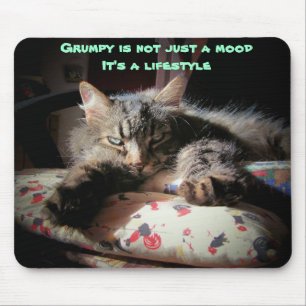 Mousepad Tapete do rato mal-humorado do gato do estilo de
