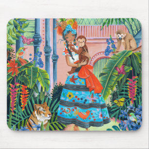 Mousepad Tapete do rato mexicano tropical da menina  