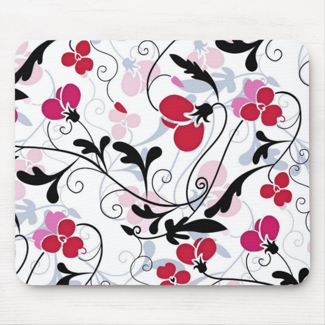Mousepad Tapete do rato moderno do design floral - (Frente)