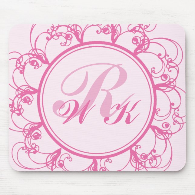 Mousepad Tapete do rato Monogrammed extravagante (Frente)