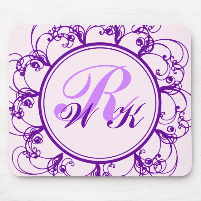 Mousepad Tapete do rato Monogrammed extravagante (Frente)