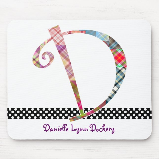 Mousepad Tapete do rato Monogrammed - letra D (Frente)
