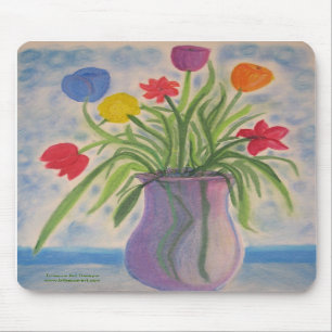 Mousepad Tapete do rato original da arte - vaso roxo