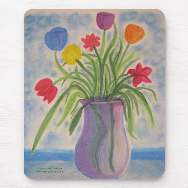 Mousepad Tapete do rato original da arte - vaso roxo (Frente)