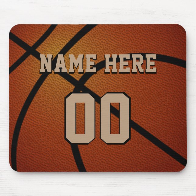 Mousepad Tapete do rato personalizado do basquetebol, nome, (Frente)