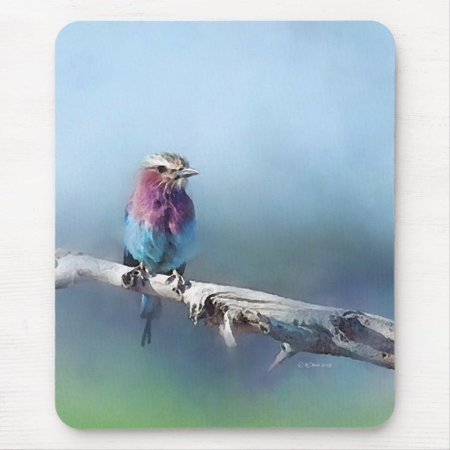 Mousepad Tapete do rato pintado do pássaro (Frente)