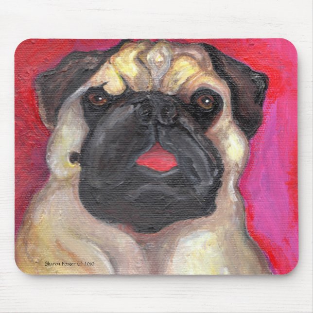 Mousepad Tapete do rato precioso do Pug (Frente)