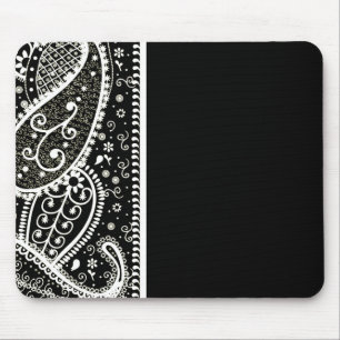 Mousepad Tapete do rato preto & branco do teste padrão de
