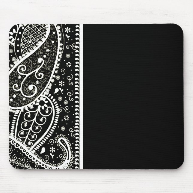 Mousepad Tapete do rato preto & branco do teste padrão de (Frente)