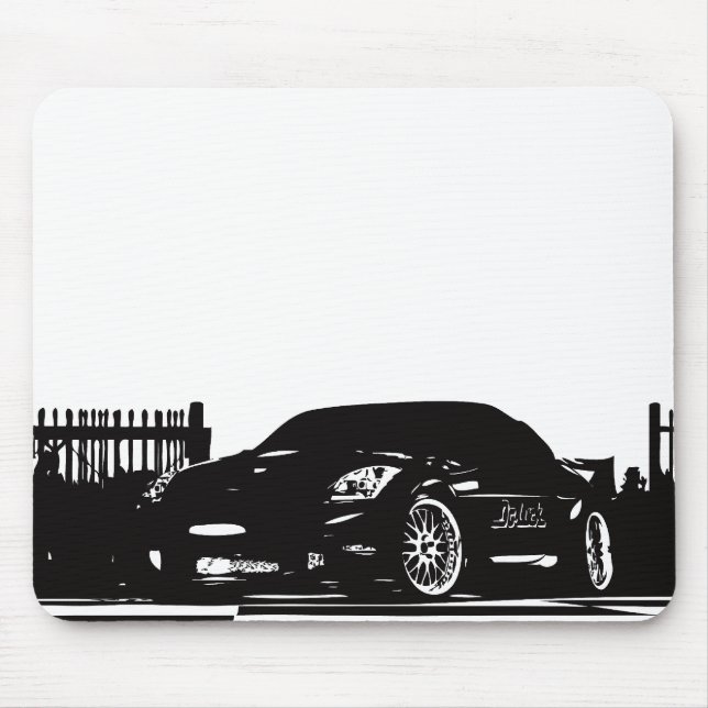 Mousepad Tapete do rato preto de Nissan 350Z (Frente)
