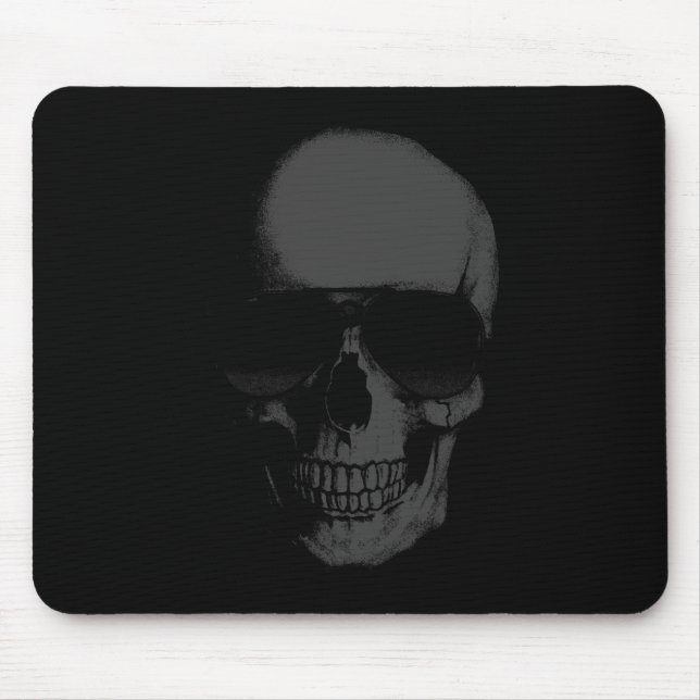 Mousepad Tapete do rato preto do crânio (Frente)
