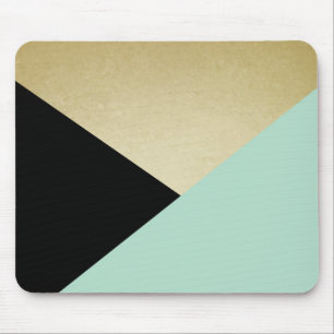 Mousepad Tapete do rato preto Dourado chique do teste