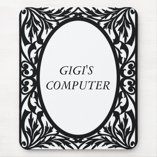 Mousepad Tapete do rato preto e branco (Frente)