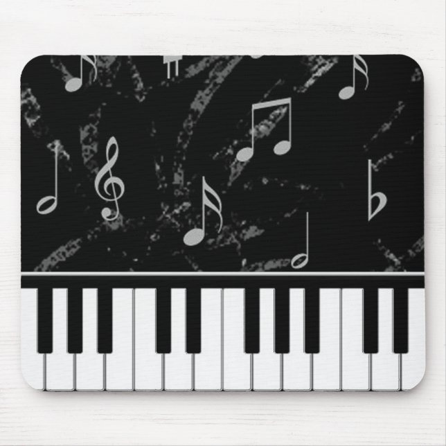 Mousepad Tapete do rato preto e branco da música do piano (Frente)