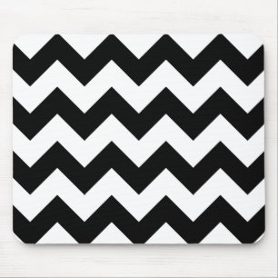 Mousepad Tapete do rato preto e branco de Chevron