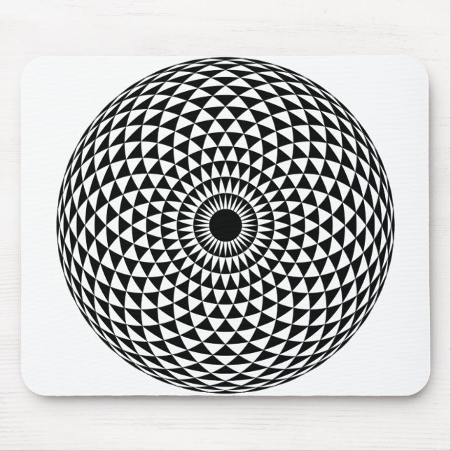 Mousepad Tapete do rato preto e branco hipnótico criativo (Frente)