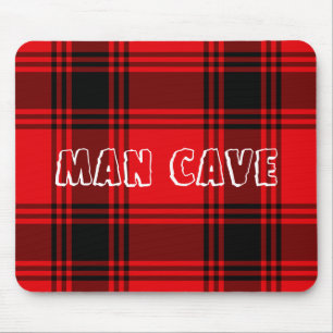 Mousepad Tapete do rato preto vermelho da caverna do homem