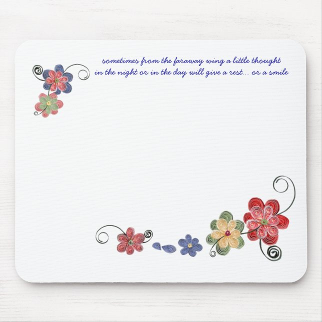 Mousepad Tapete do rato Quilled das flores (Frente)