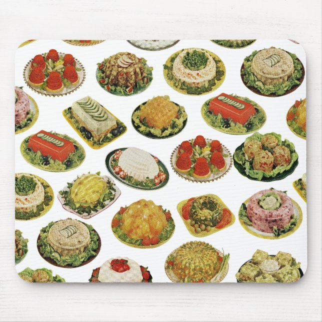 Mousepad Tapete do rato retro das saladas do Gelatin (Frente)