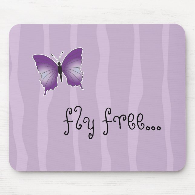Mousepad Tapete do rato roxo da borboleta (Frente)