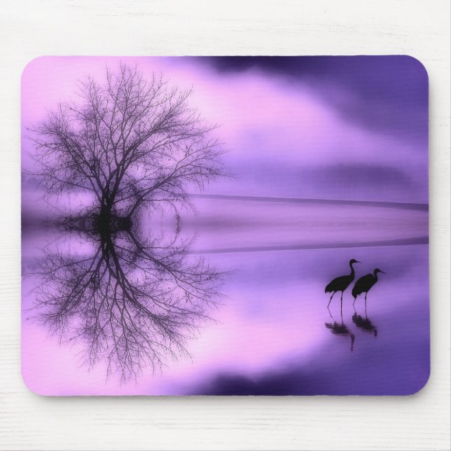 Mousepad Tapete do rato roxo da manhã (Frente)