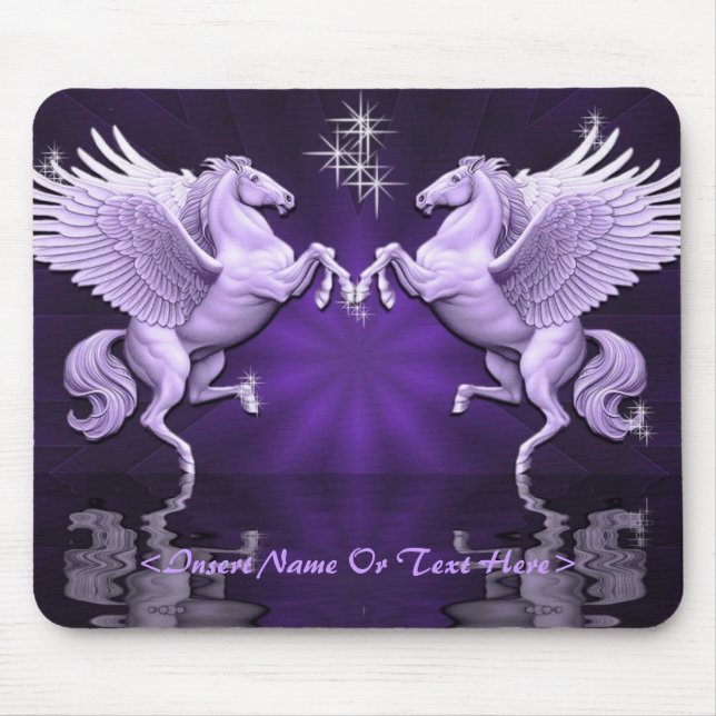 Mousepad Tapete do rato roxo das reflexões de Pegasus (Frente)