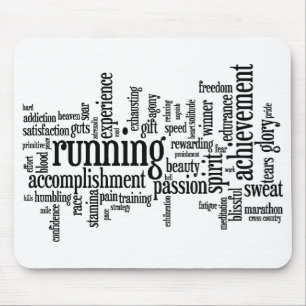 Mousepad Tapete do rato Running da nuvem da palavra