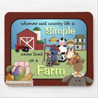 Mousepad Tapete do rato simples da vida da fazenda do país