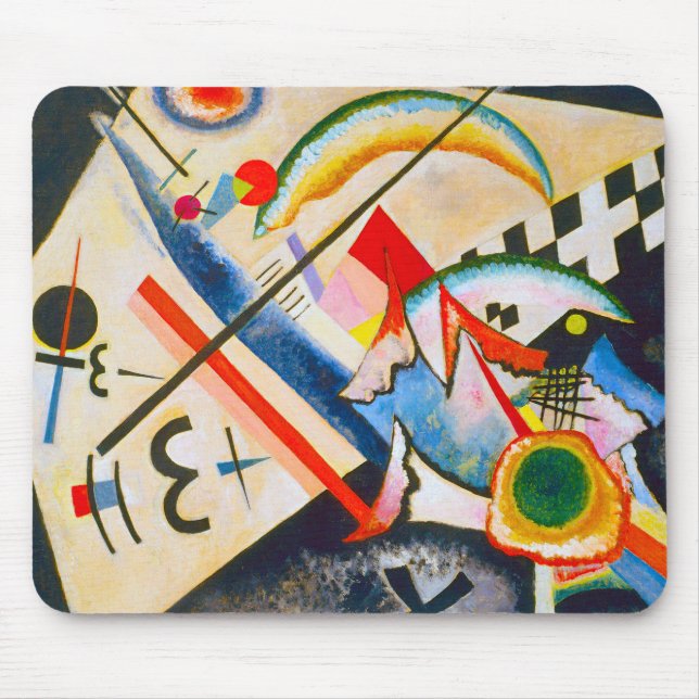 Mousepad Tapete do rato transversal branco de Kandinsky (Frente)